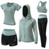 BOTRE Damen Traingsanzug Yoga Kleidung Anzug 5er-Set SportanzÃ¼ge Jogginganzug Gym Fitness Kleidung Laufbekleidung Sportswear Sport Yoga Outfit Damen BH Leggings Set