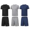 BUYJYA Herren-Trainingskleidung, athletische Shorts und Shirt-Set, 3er-Pack, fÃ¼r Basketball, FuÃball, Training, Laufen, Fitnessstudio