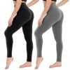 CAMPSNAIL 2er Pack Leggings Damen Schwarz- High Waist Sportleggins Blickdicht Sporthose fÃ¼r Gym Yoga