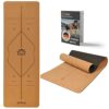 DH FitLife Yogamatte aus Kork & TPE, Gymnastikmatte 183 x 61 x 0,6 cm, Yoga mat Sportmatte Fitnessmatte rutschfest, Yoga Matte dicker mit Orientierungslinien