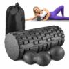 Faszienrolle Set, Qveetry 4 in 1 Faszienrolle mit Faszienball und Duoball, Massagerolle Set zum Faszien Training von Muskeln, Foam Roller fÃ¼r Tiefenmuskelmassage, Pilates, Yoga Sport