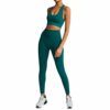 Generisch Damen Sport Anzug Trainingsanzug BH+Leggings Sport Set 2 Teilig Fitness Gym Yoga Tanzen Racerback Sportanzug Outfits Jogginganzug Freizeitanzug Sportswear