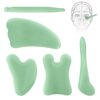 Gua Sha Set, 5PCS Gua Sha Gesichtsbehandlung mit Jade Stein,Gua Sha Massage Gua Sha Facial Tools Stein Massagewerkzeug set fÃ¼r SPA Hautpflege,Face Yoga,KÃ¶rpermuskulatur Entspannend Entlastend(GrÃ¼n)