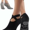 SportyAnisÂ® Premium Yoga-Socken Damen (2-3 Paar) rutschfest fÃ¼r Yoga, Pilates, Tanz und Ballet Schwarz und Grau