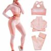 Veriliss Damen 3teiliger Gym Trainingsanzug 2024 Nahtlose Laufbekleidung Fitness Kleidung Jogginganzug ReiÃverschluss Kapuzen Fitness Jogging Tennis Laufen