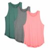 icyzone Damen Sport Tank Top Racerback Fitness Laufen Shirt Sport Oberteile Yoga Gym Top, 3er Pack