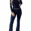 shownicer Lounge Set LangÃ¤rmeliges Crop Top fÃ¼r Damen und Schmal Geschnittene Lange Hosen Yoga Trainingsanzug Zweiteiler Outfit Pyjama Loungewear Schlafanzug Hausanzug