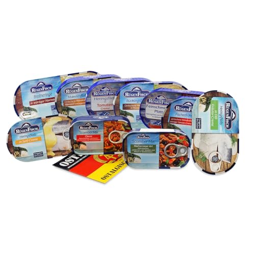 OLShop AG Ostpaket RÃ¼gen Fisch mit 10 Produkten der DDR inkl. Karte Geschenkidee, Fischpaket Geschenkset Ostprodukte – Bild 3
